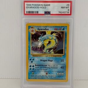 Pokémon 1999 Game 6 Gyarados Holo PSA 8 Near Mint - Mint Pokémon Card